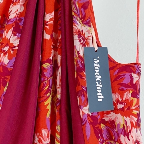 NWT ModCloth Illuminated Elegance Floral Halter Maxi Dress - Picture 4 of 7